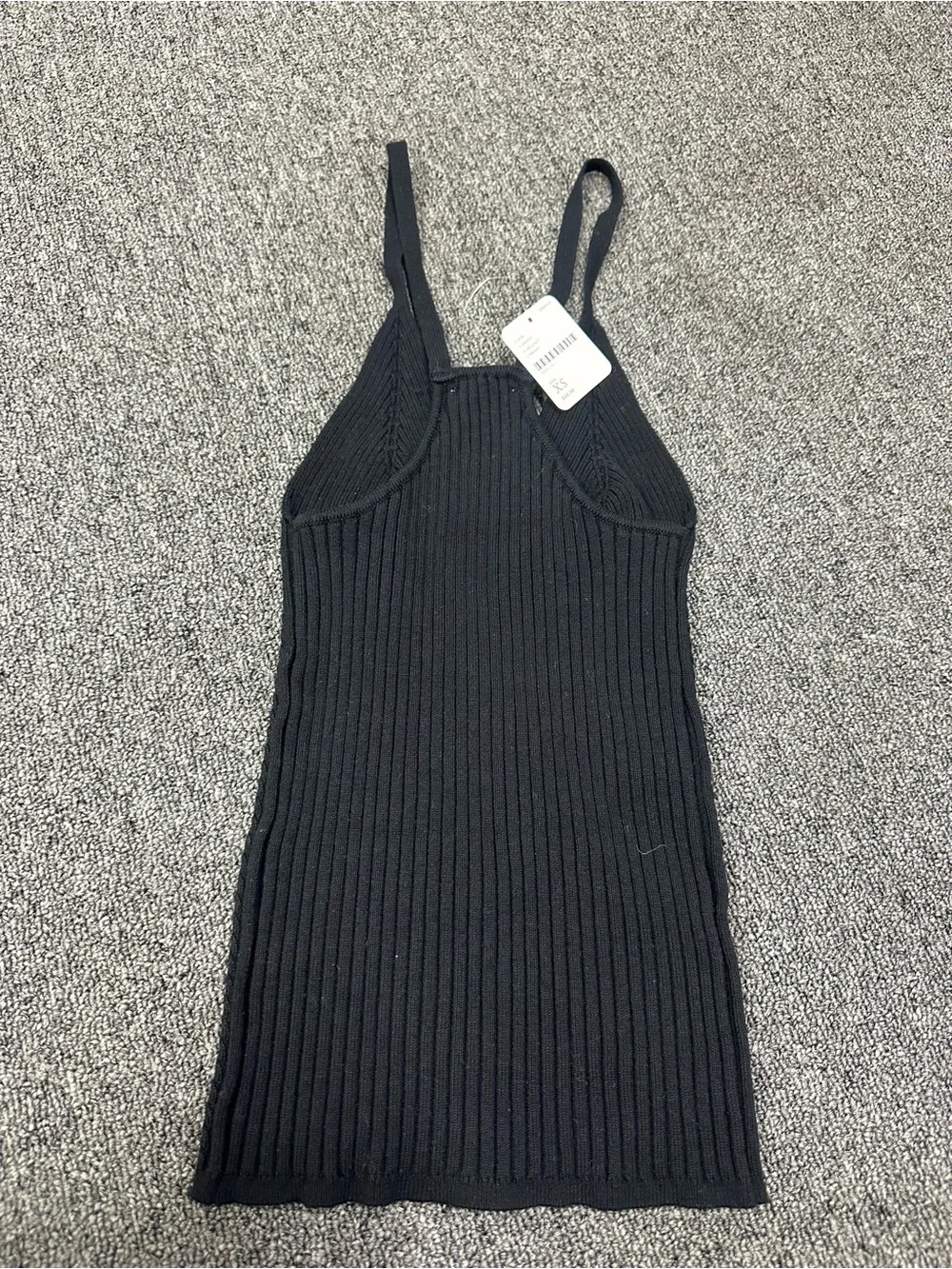 Free People Black Ribbed Tank Midi Dress